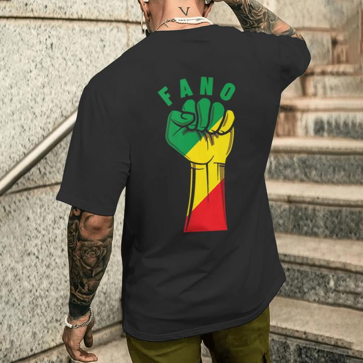 Fano Fist With The Ethiopian Flag Men's T-shirt Back Print Gifts for Him