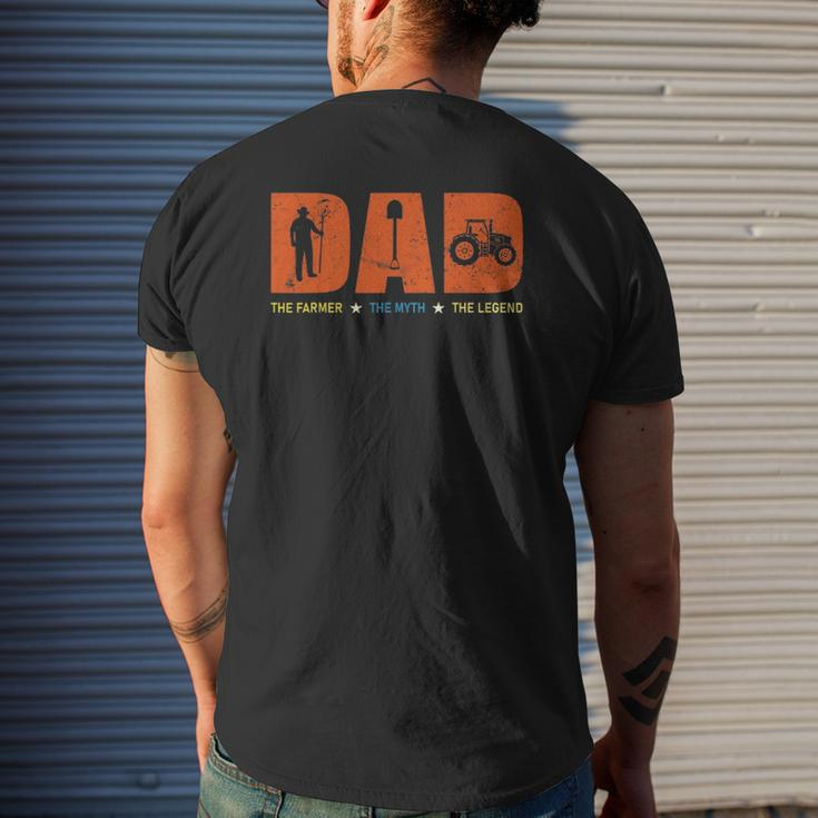 Farmer Dad The Myth The Legend Farming Mens Back Print T-shirt Gifts for Him