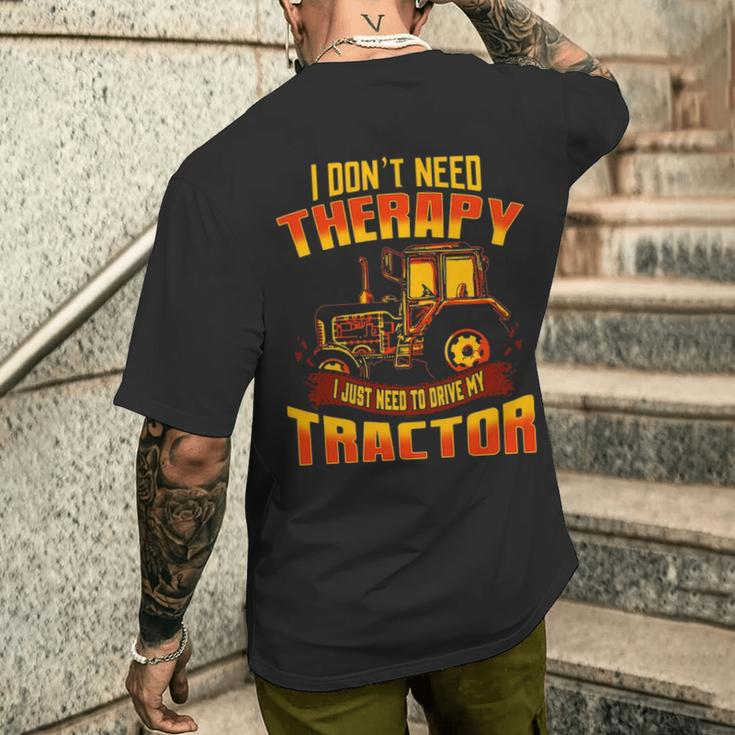 Farmer Tractor Farming Quotes Humor Farm Sayings Men's T-shirt Back Print Gifts for Him