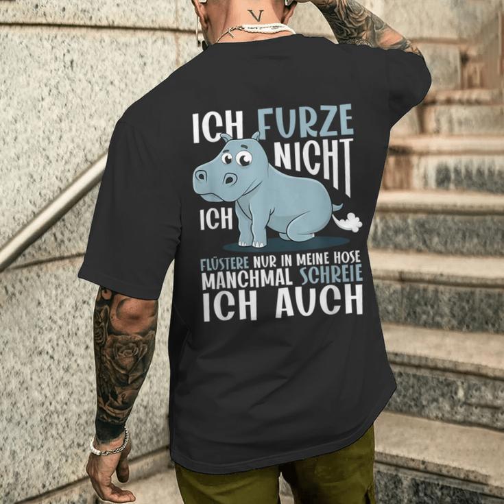 With Fart Hippo Ich Furze Nicht Ich Fuüstere Nur T-Shirt mit Rückendruck Geschenke für Ihn