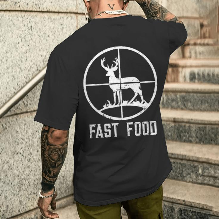 Fast Food Deer Hunting For Hunters Men's T-shirt Back Print Gifts for Him