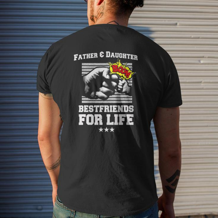 Father Daughter Friends Fist Bumpdad Father's Day Mens Back Print T-shirt Gifts for Him
