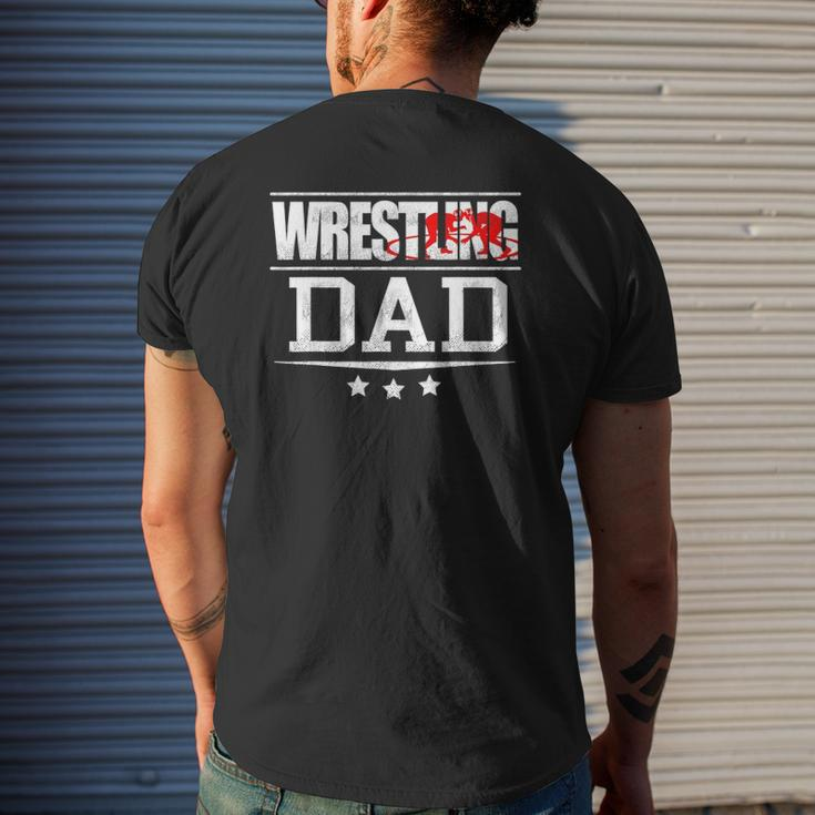 Father Freestyle Wrestling Dad Mens Back Print T-shirt Gifts for Him