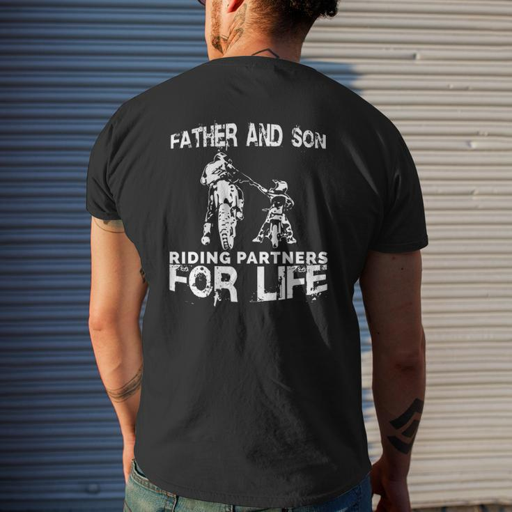 Father And Son Riding Partners For Life Dads Sons Mens Back Print T-shirt Gifts for Him