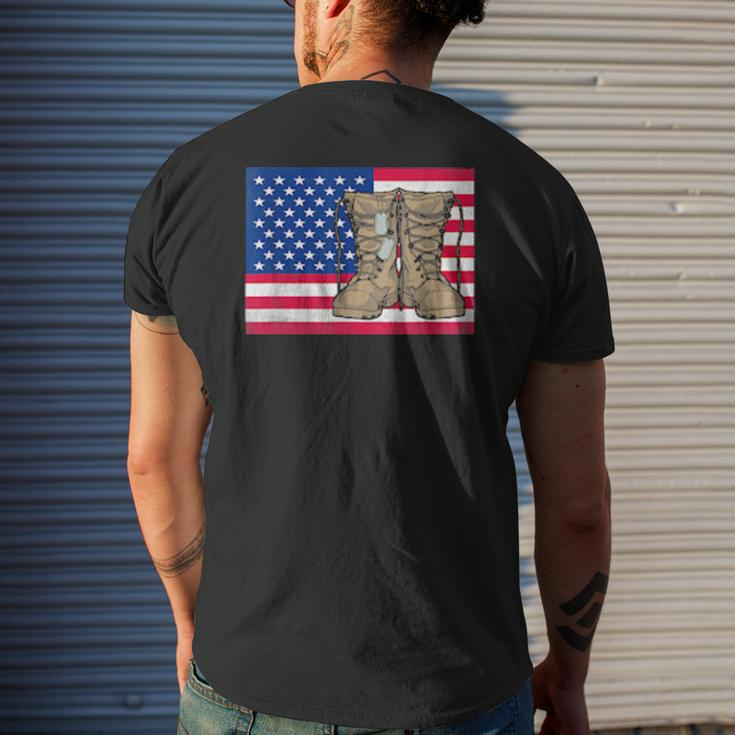 Father Veterans Day My Favorite Veteran Is My Dad Proud Son Mens Back Print T-shirt Gifts for Him