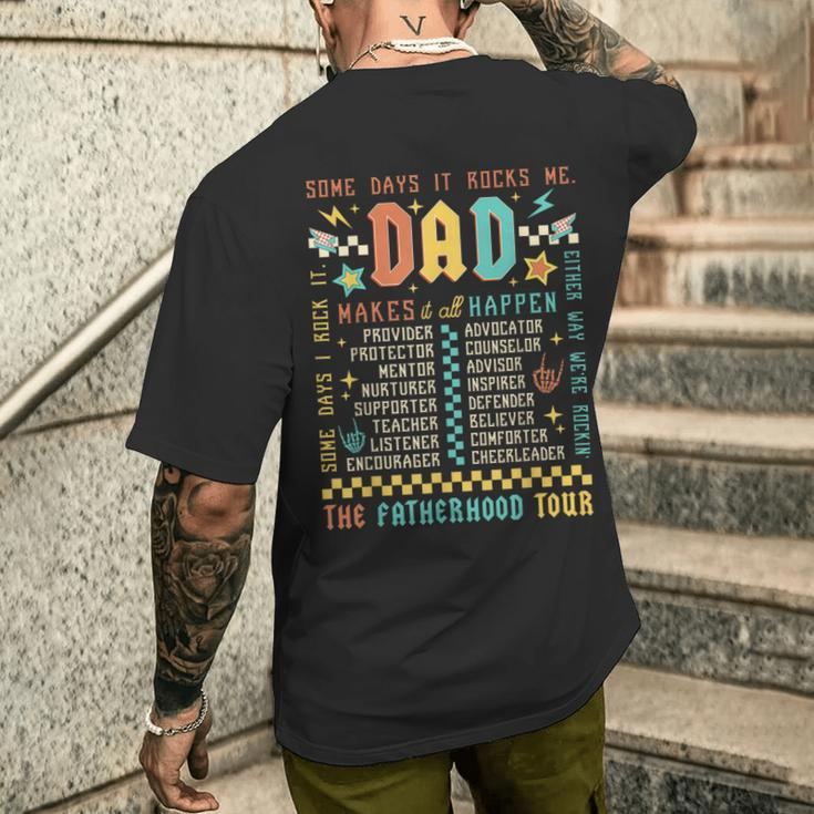 The Fatherhood Tour Dad Joke Rockin' Dad Happy Father's Day Men's T-shirt Back Print Gifts for Him