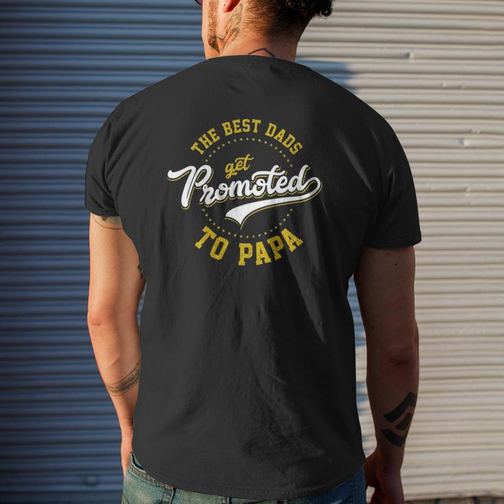 Father's Day Best Dads Get Promoted To Papa Idea Mens Back Print T-shirt Gifts for Him