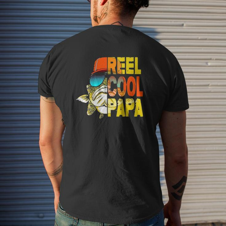 Father's Day Fishing Reel Cool Papa Mens Back Print T-shirt Gifts for Him