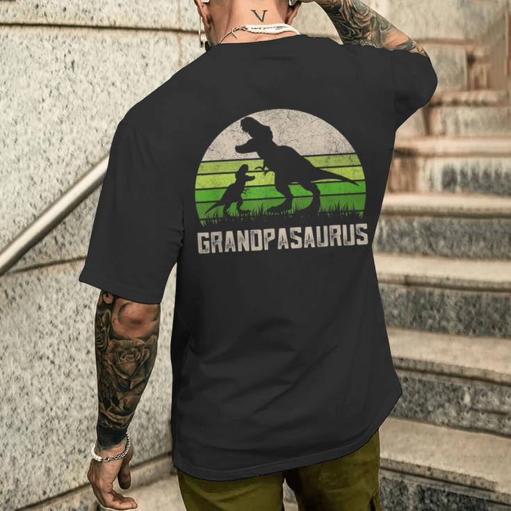 Fathers Day Grandpa Grandpasaurus Dinosaur 1 Kid Rawr Mens Back Print T-shirt Gifts for Him