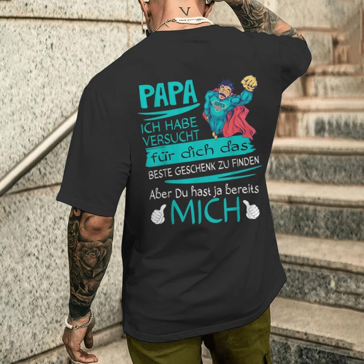 Father's Day Papa Superheroersucht Das Beste Geschenk Father S T-Shirt mit Rückendruck Geschenke für Ihn