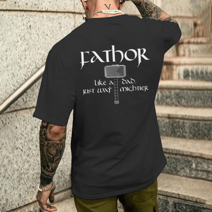 Fathor Definition Papa Nur Mächtiger Idea T-Shirt mit Rückendruck Geschenke für Ihn