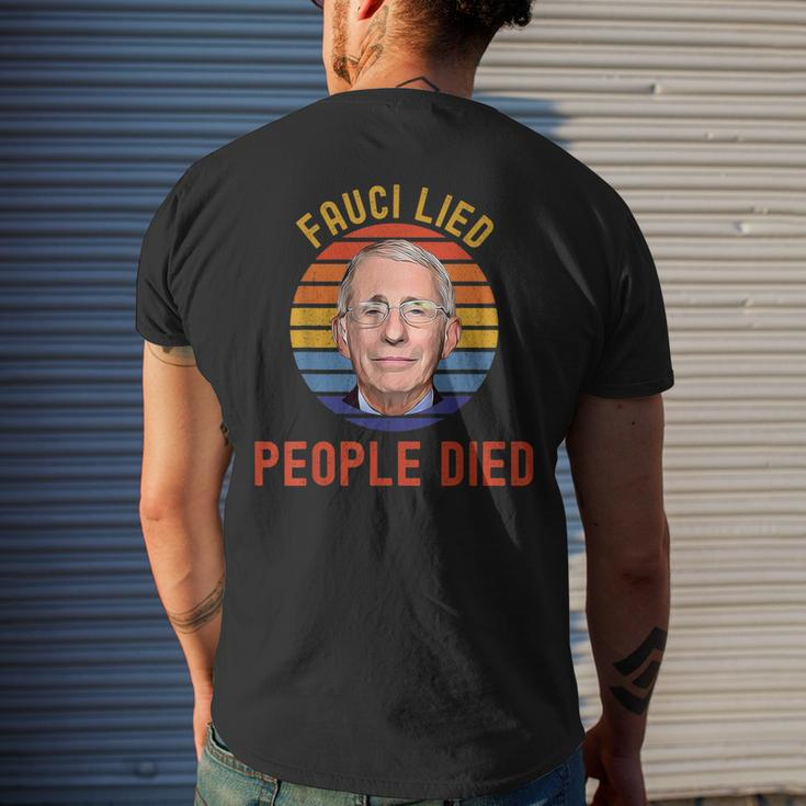 Fauci-Lied-People-Died-Trump-Won-Wake-Up-America Men's T-shirt Back Print Funny Gifts