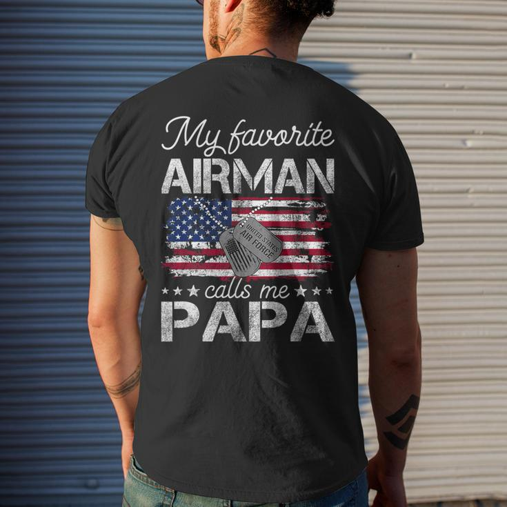My Favorite Airman Calls Me Papa Proud Us Air Force Papa Men's T-shirt Back Print Gifts for Him