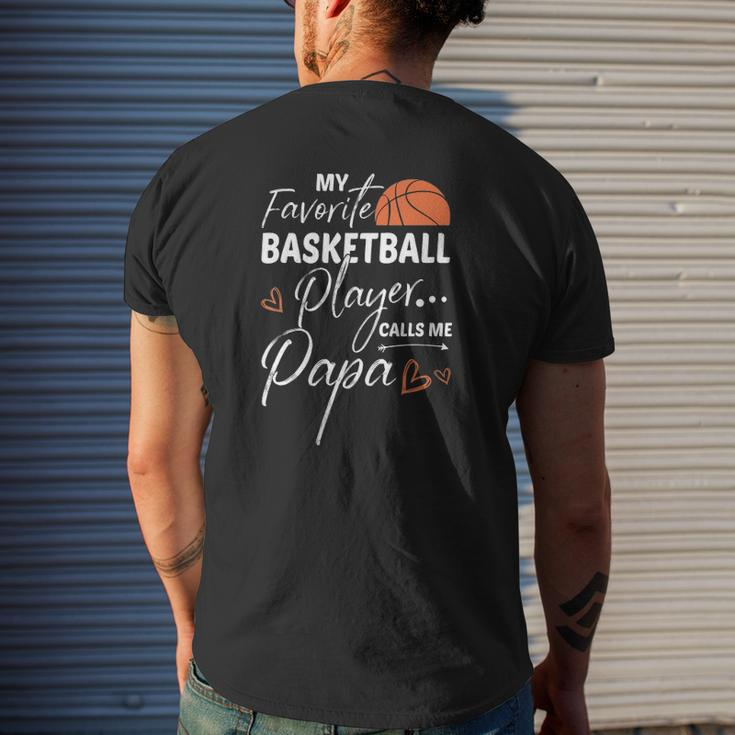My Favorite Basketball Player Calls Me Papa Mens Back Print T-shirt Gifts for Him