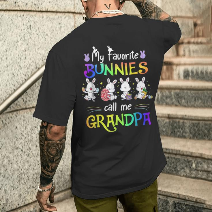 My Favorite Bunnies Call Me Grandpa Bunny Easter Day Men's T-shirt Back Print Gifts for Him