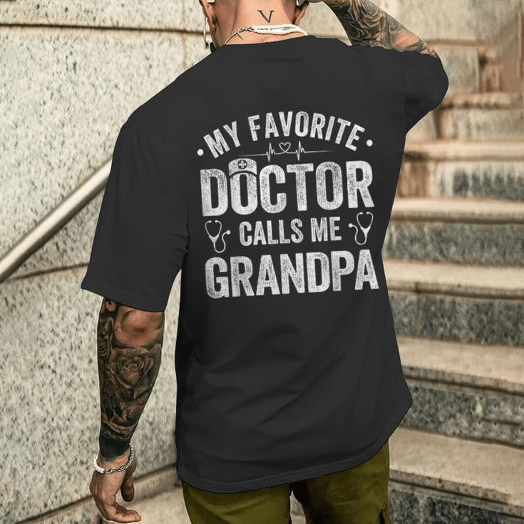 My Favorite Doctor Calls Me Grandpa Father's Day Men's T-shirt Back Print Gifts for Him