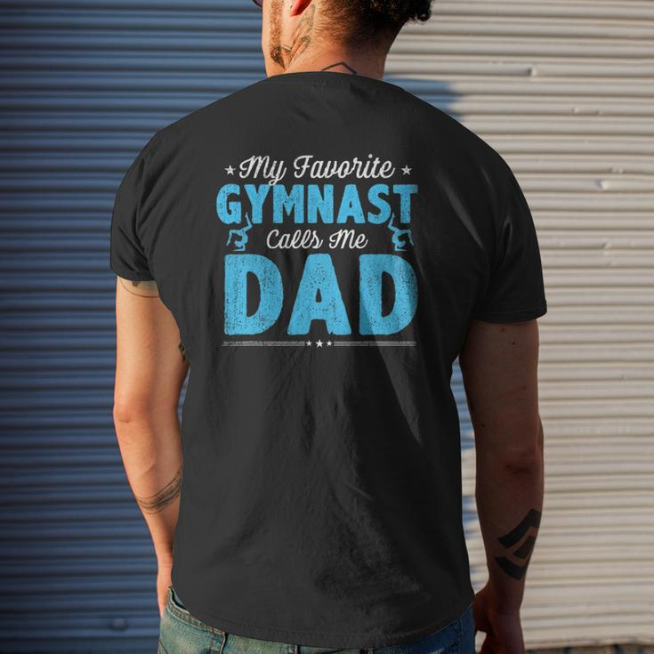 My Favorite Gymnast Calls Me Dad Gymnastic Dad Father's Day Mens Back Print T-shirt Gifts for Him