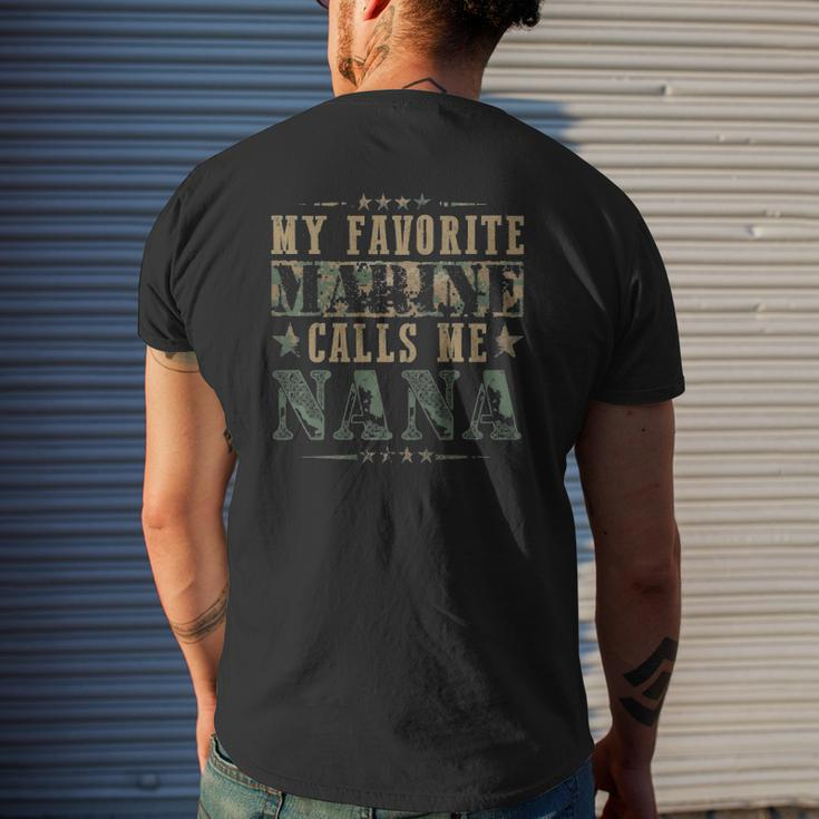 My Favorite Marine Calls Me Nana Veterans Day Mens Back Print T-shirt Gifts for Him
