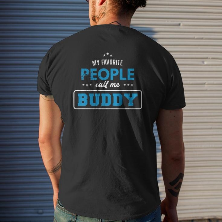 My Favorite People Call Me Buddy Vintage Grandpa Pullover Mens Back Print T-shirt Gifts for Him