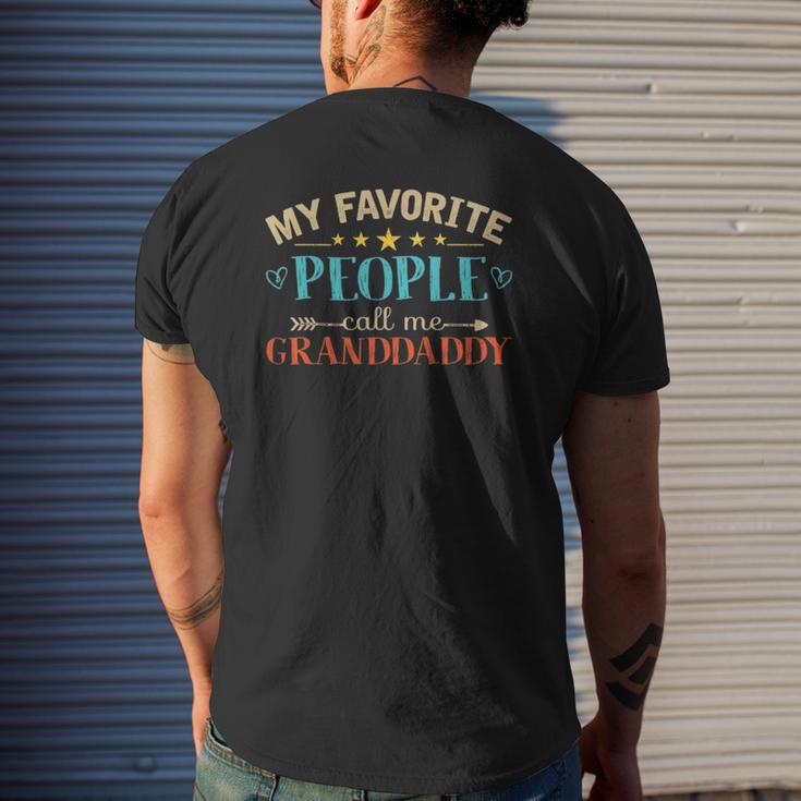 My Favorite People Call Me Granddaddy Retro Style Grandpa Mens Back Print T-shirt Gifts for Him