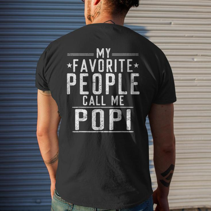 My Favorite People Call Me Popi Grandpa Father's Day Men's T-shirt Back Print Gifts for Him