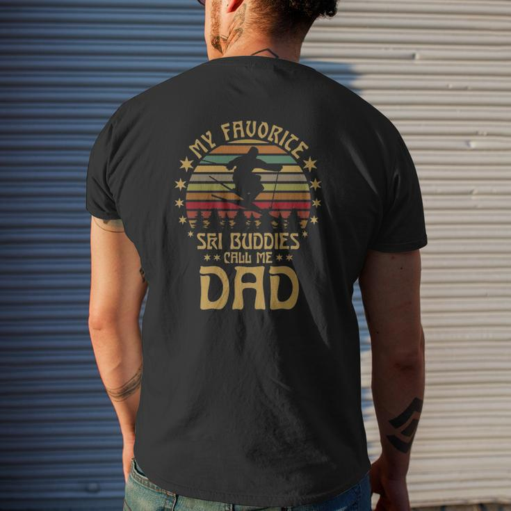 My Favorite Ski Buddies Call Me Dad Vintage Skiing Lovers Mens Back Print T-shirt Gifts for Him