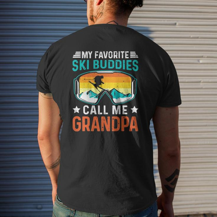 My Favorite Ski Buddies Call Me Grandpa Mens Back Print T-shirt Gifts for Him