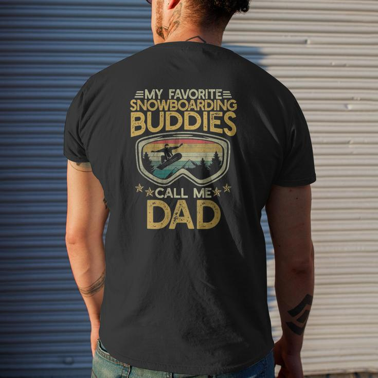 My Favorite Snowboarding Buddies Call Me Dad Father's Day Mens Back Print T-shirt Gifts for Him