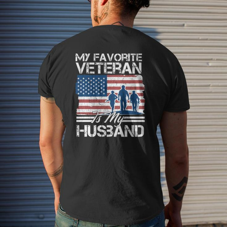 My Favorite Veteran Is My Husband Mens Back Print T-shirt Gifts for Him