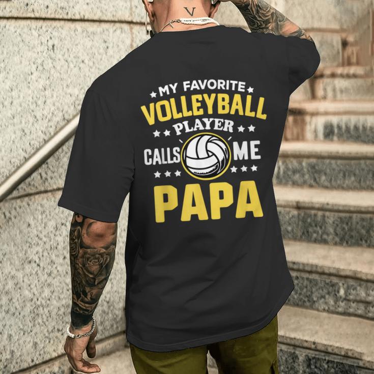 My Favoriteolleyballspieler Calls Me Papa Proud Dad T-Shirt mit Rückendruck Geschenke für Ihn