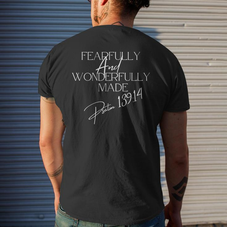 Fearfully And Wonderfully Made Psalm 13914 Men's T-shirt Back Print Funny Gifts