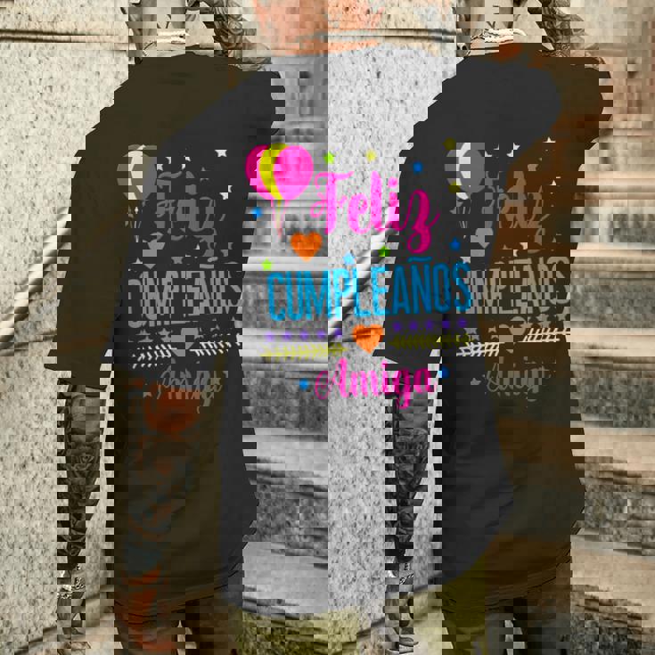 Feliz Cumpleanos Amiga-Feliz Cumpleaños Amiga Español Camiseta Hombre Estampado Espalda Regalos para él
