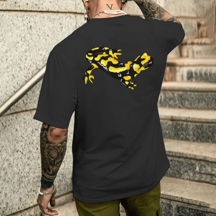 Feuersalamander Real Salamander Fire Molch Lurch T-Shirt mit Rückendruck Geschenke für Ihn