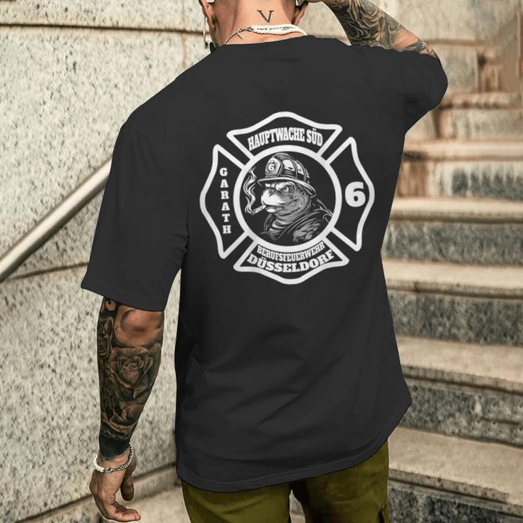 Feuerwehr Schildkröte Feuerwache 6 Nur Rücken T-Shirt mit Rückendruck Geschenke für Ihn