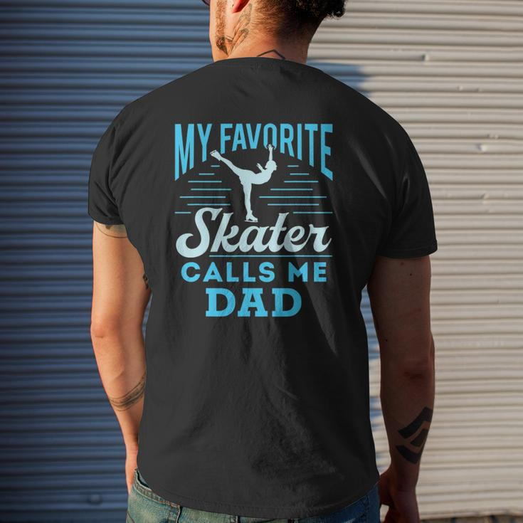 Figure Skating Dad Ice Skate Cool My Favorite Figure Skater Mens Back Print T-shirt Gifts for Him
