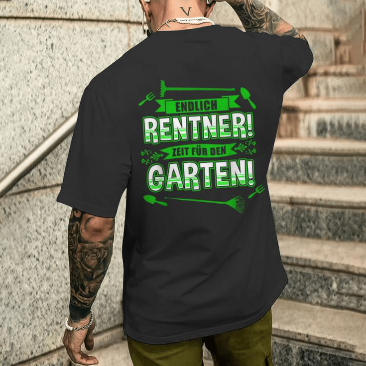 Finally Pensioner Garden Joke Pension Pension Hobby T-Shirt mit Rückendruck Geschenke für Ihn