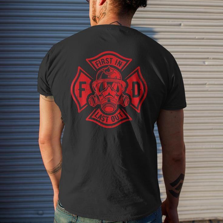 Fire Department Firefighter Fireman Fire Rescue Firefighting Men's T-shirt Back Print Gifts for Him