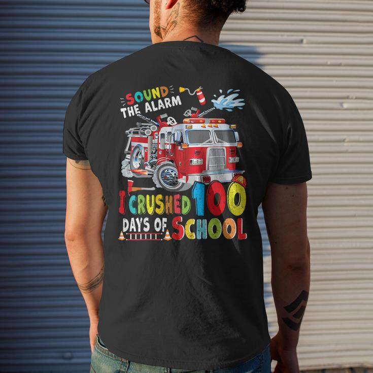 Fire Truck I Crushed 100 Day Of School Outfit Teachers Boys Men's T-shirt Back Print Gifts for Him