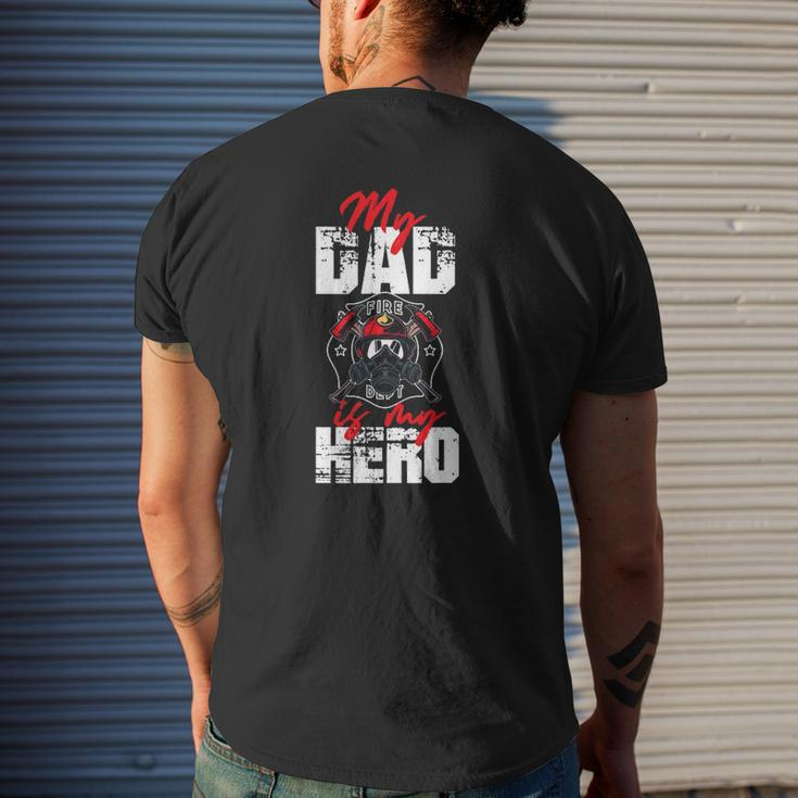 My Firefighter Dad Is My Hero Daughter Son Mens Back Print T-shirt Gifts for Him