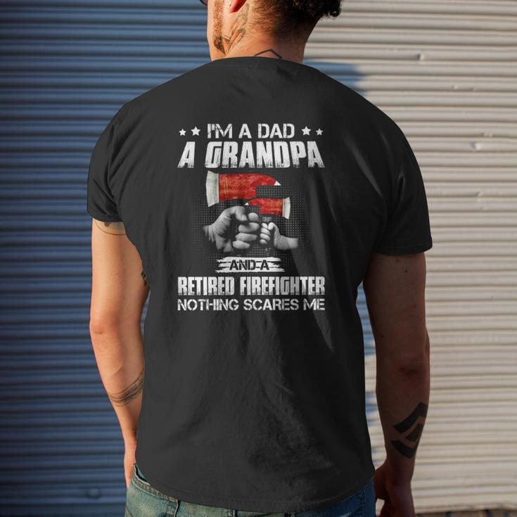 Firefighter Dad I'm A Dad A Grandpa A Retired Firefighter Mens Back Print T-shirt Gifts for Him