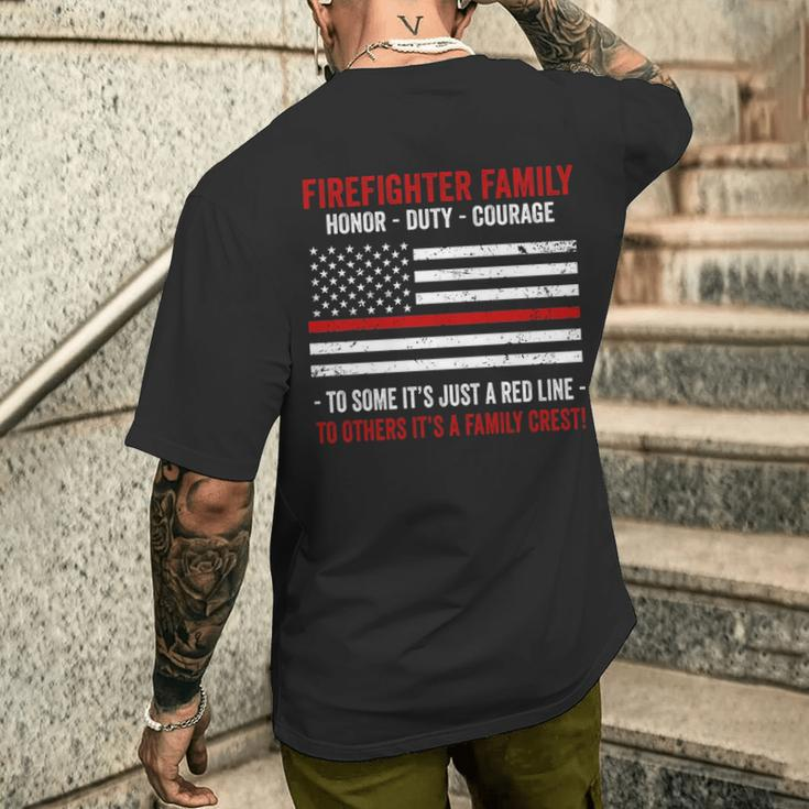Firefighter Family Men's T-shirt Back Print Gifts for Him