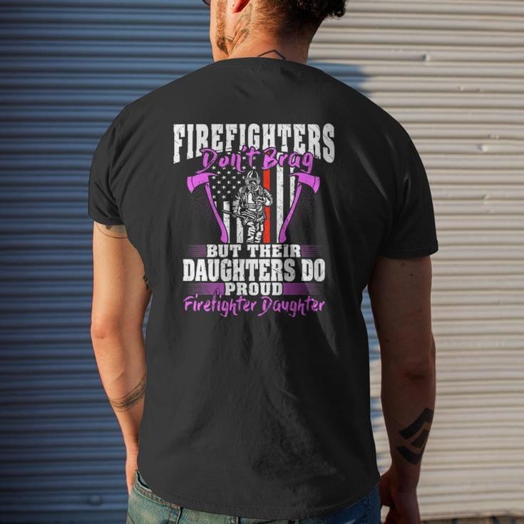 Firefighters Don't Brag Proud Firefighter Daughter Mens Back Print T-shirt Gifts for Him
