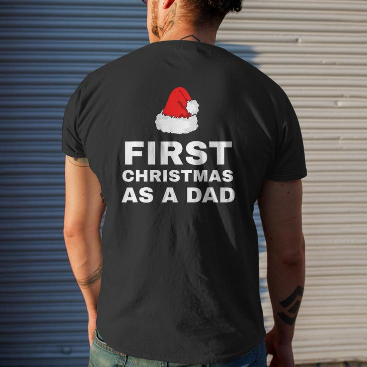 First Christmas As A Dad New Dad Xmas Holiday Father Mens Back Print T-shirt Gifts for Him