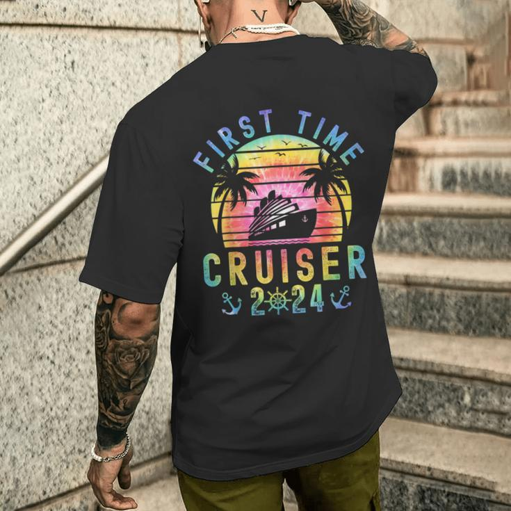 First Time Cruiser 2024 Retro Cruise Family Friend Vacation Men's T-shirt Back Print Gifts for Him