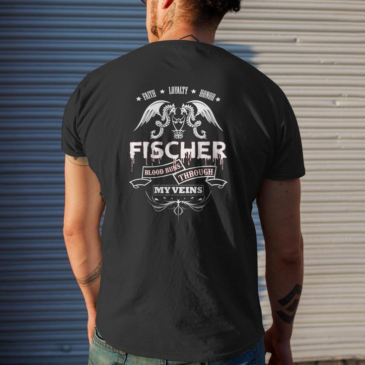 Fischer Blood Runs Through My Veins Tshirt For Fischer Mens Back Print T-shirt Gifts for Him