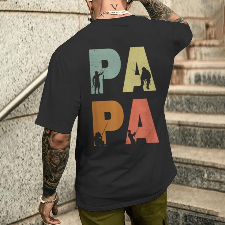 Fishing Angeln Lustiger Spruch Angel Papa Cool T-Shirt mit Rückendruck Geschenke für Ihn