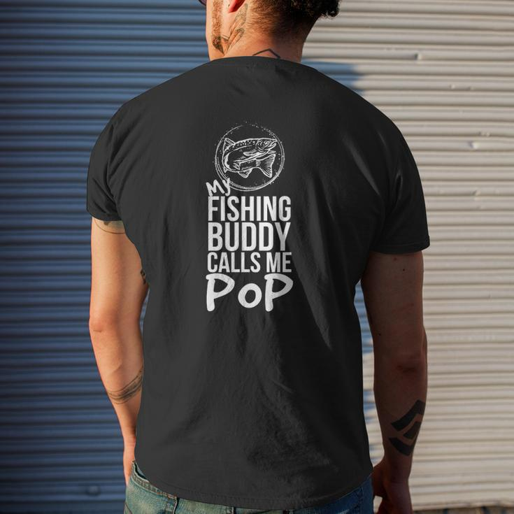 My Fishing Buddy Calls Me Pop Mens Back Print T-shirt Gifts for Him