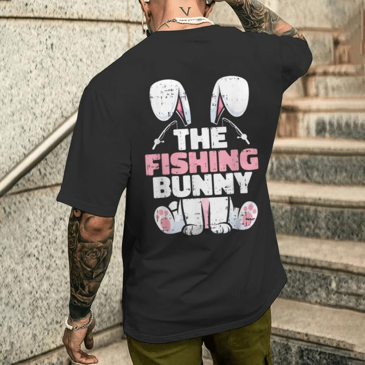 The Fishing Bunny Easter Family Matching Spring Men Men's T-shirt Back Print Gifts for Him