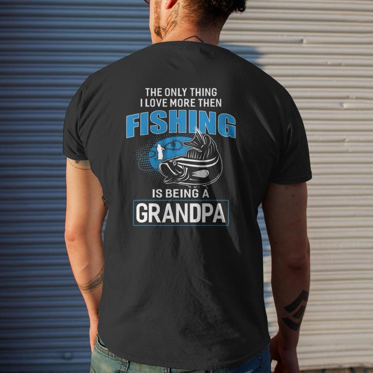 Fishing Grandpa For Dad Father's Day Men Fishing Mens Back Print T-shirt Gifts for Him