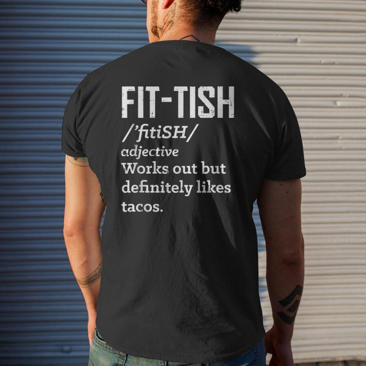 Fit Definition Dictionary Likes Tacos Gym Workout Mens Back Print T-shirt Gifts for Him